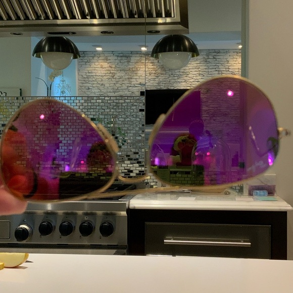 Ray-Ban Gold Frame with Pink Lenses Sunglasses main image 5